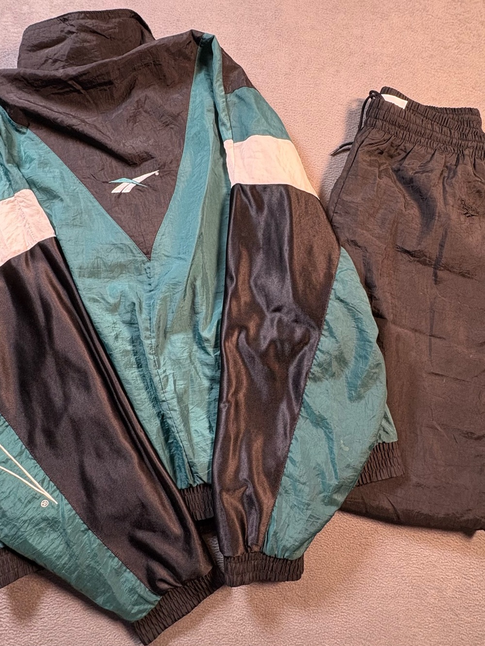 Reebok Vintage Men’s Teal and Black Track Suit